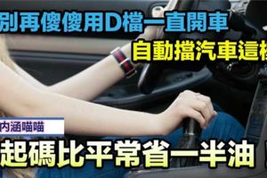 別再傻傻用D檔一直開車，自動擋汽車這樣開，起碼比平常省一半油