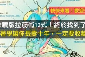 跟著學這幾招讓你更長壽，來看看「珍藏版」拉筋術12招式！