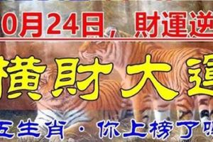 10月24日，財運逆襲，走橫財大運的生肖，是你嗎