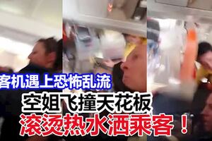 客機遇上恐怖亂流空姐飛撞天花板滾燙熱水灑乘客