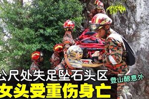 婦女登山失足墜落　頭受重傷身亡