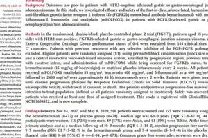梁寒教授力薦：Bemarituzumab靶向治療FGFR2b胃癌/胃食管結合部癌：隨機、雙盲、安慰劑對照、II期研究