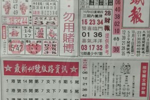 10/6 港 六合.（台北鐵報，先鋒報，聖修宮，義民爺，八路武財神）。殺豬版。喜歡何數自由配，配出234星，參考，參考。