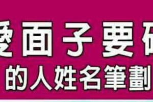 死愛面子要硬撐的人姓名筆劃