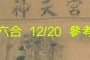 12/20 六合 。【神天宮】 。。參考。參考。。