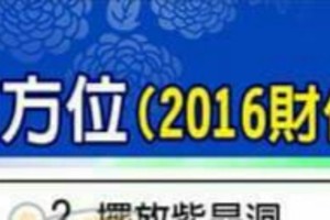 2016年旺財吉方位。如何用擺設為你催財運來。。。