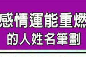 今年感情運能重燃愛火的人姓名筆劃