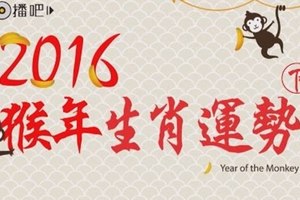 2016生肖運勢~屬猴，雞，狗的你要GG了。。。