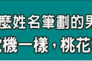 什麼姓名筆劃的男人，跟發電機一樣，桃花特別旺？