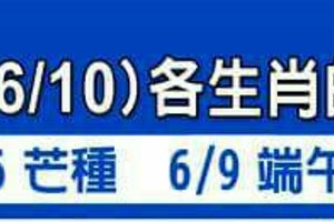 不看會後悔~6/4=6/10 各生肖整體運勢