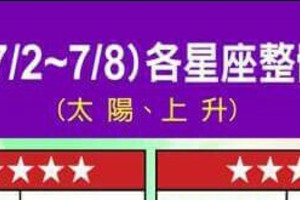 事情大條了~7/2~7/8 各星座整體運勢