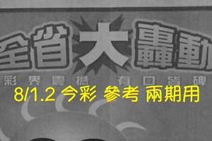 8/1.2 今彩【大轟動】 參考 兩期用