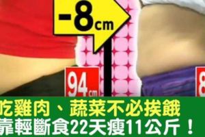 照吃雞肉、蔬菜不必挨餓！「輕斷食」食譜22天瘦11公斤，腰圍1個月減8公分