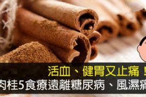 活血、健胃又止痛！肉桂5食療遠離糖尿病、風濕痛，卻是糖尿病最怕的，預防和治療糖尿病都行