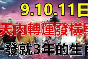 這六大生肖，8月9.10.11日3天內轉運發橫財，一發就3年！