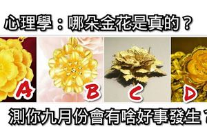 心理學：哪朵金花是真的？測你九月份會有啥好事發生？