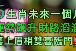 5生肖未來一個月運勢飆升，財路滔滔，喜上眉梢，雙喜臨門！