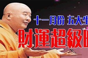 十一月份，五個屬相的人，財運超級旺