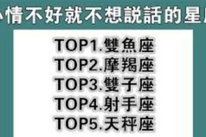 心情不好就不想說話的星座TOP5！