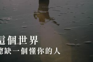 這個世界，總缺一個懂你的人