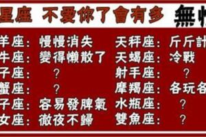 警惕！十二星座不再喜歡你的表現，別再傻傻等他！