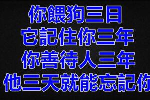 狗，喂三日，三年記；人養三年，三日忘