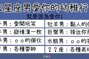 愛你才會有的表現！12星座男愛你才會在你面前有的「幼稚行為」，雙魚男太犯規了啦！