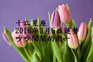 十二星座2018年3月5日運勢：吵吵鬧鬧的週一