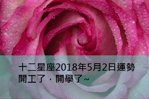 十二星座2018年5月2日運勢：開工了，開學了~