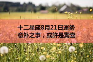 十二星座8月21日運勢：意外之事，或許是驚喜