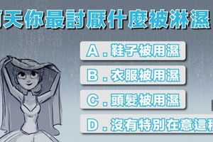 雨天你最討厭什麼被潑濕？測在朋友眼裡你是個怎樣的人