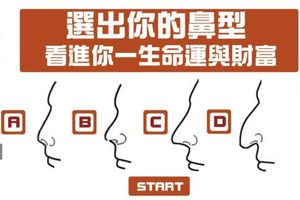 選出你的鼻型看進你一生命運與財富！