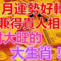 本月運勢好轉，更兼得貴人相助，正財大旺的大生肖！