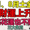 7月、8月土金旺，財運上升，桃花運也不錯的生肖屬相！