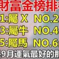 9月財富排行榜：最旺的人你一定沒想到會不會是你呢？