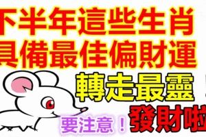 發財啦！下半年這些生肖具備最佳偏財運！！轉走最靈！要注意！