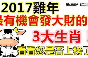 2017雞年最有機會發大財的3大生肖！看看您是否上榜了！