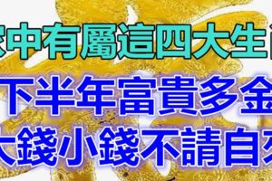 家中有屬這四大生肖，下半年富貴多金，大錢小錢不請自來！