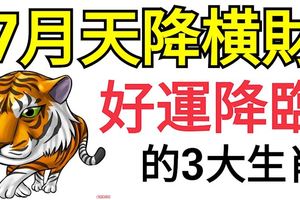 7月天降橫財，好運降臨的3大生肖