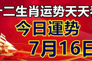 十二生肖運勢天天看，今日運勢：7月16日