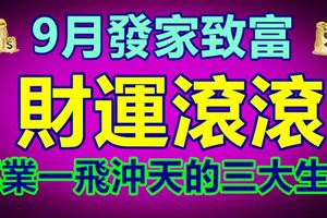 9月發家致富，財運滾滾，事業一飛沖天的三大生肖！