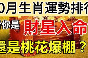 10月生肖運勢排行，看你是財星入命，還是桃花爆棚？