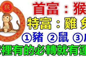 12月：你家裡有生肖【猴雞兔豬鼠虎】嗎？家裡有的就有運!