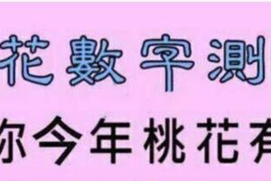 心理測試：選一組數字，看你年底桃花旺不旺？