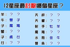 「來啊！互相傷害阿」！十二星座最「討厭」什麼星座！