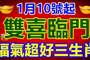 1月10號起，雙喜臨門，福氣超好的生肖