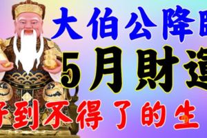 大伯公降臨，5月財運好到不得了的生肖~