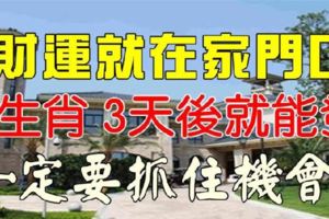 財運就在家門口，3天後就能發！5生肖一定要抓住機會！