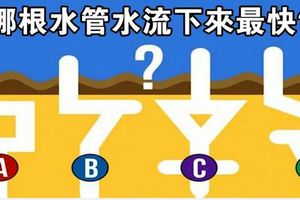 心理學：哪根水管水流下來最快？測出你擁有什麼天賦！