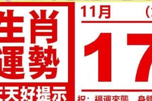 生肖運勢，天天好提示（11月17日）